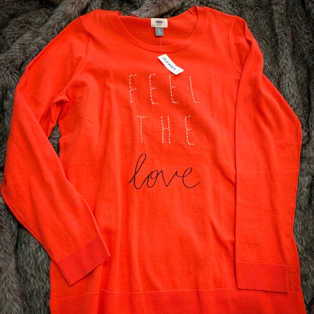 Orange Crew Neck Sweater
